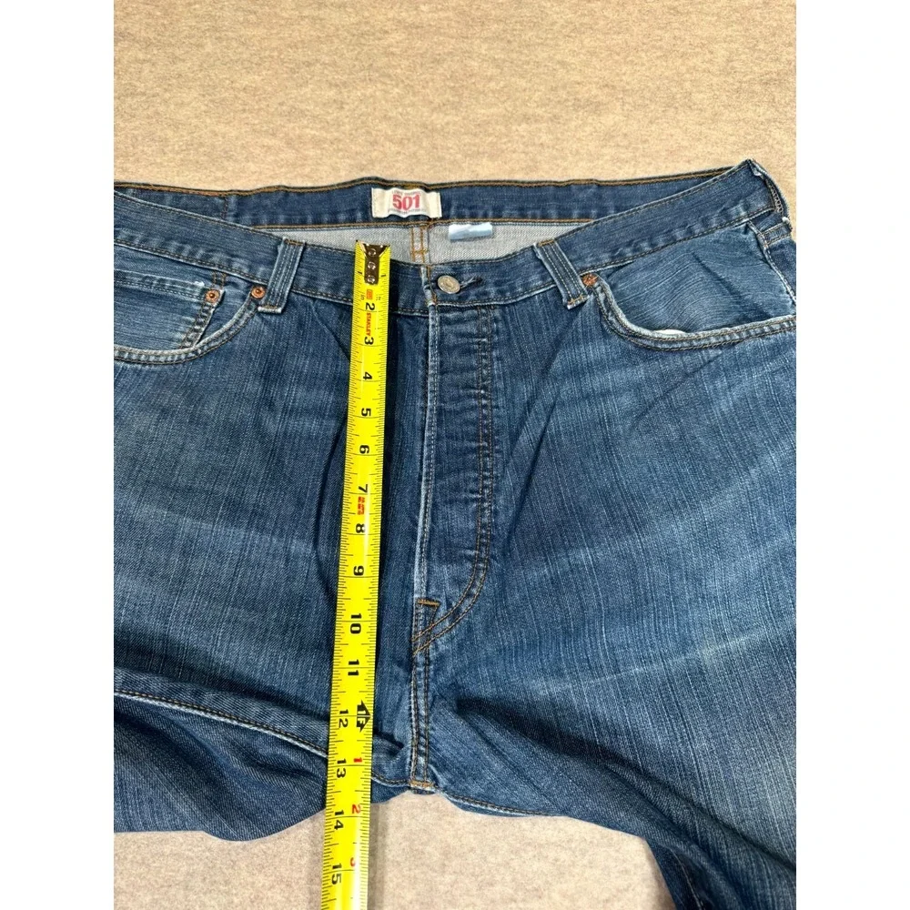 Vintage Levis 501 Original Straight Leg Jeans Mens 42x32 Blue Denim Distressed